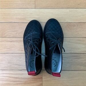 Del Toro black quilted leather chukka sneakers